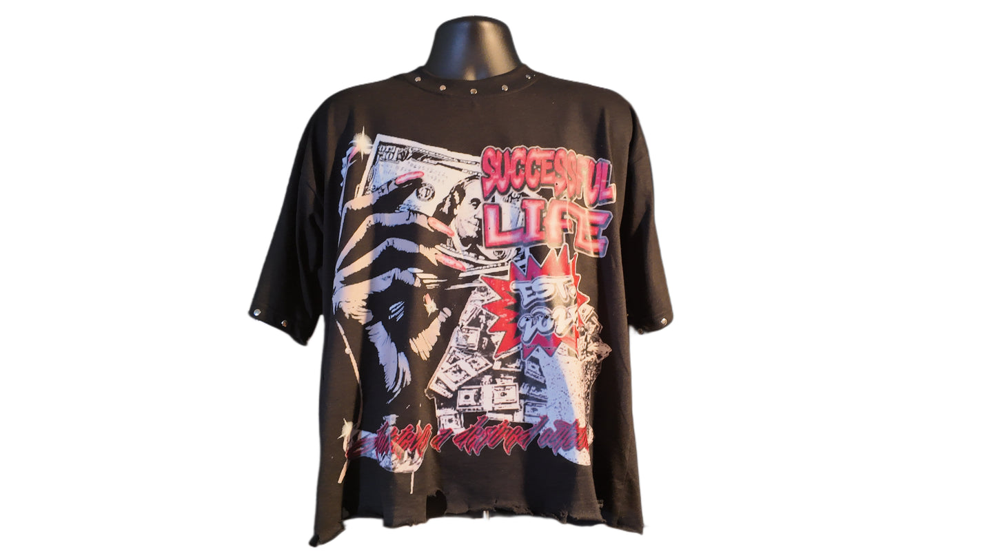 UNISEX BOXY CROP SUCCESSFUL LIFE T SHIRTS